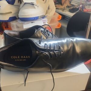 Cole Haan Black Leather Oxfords